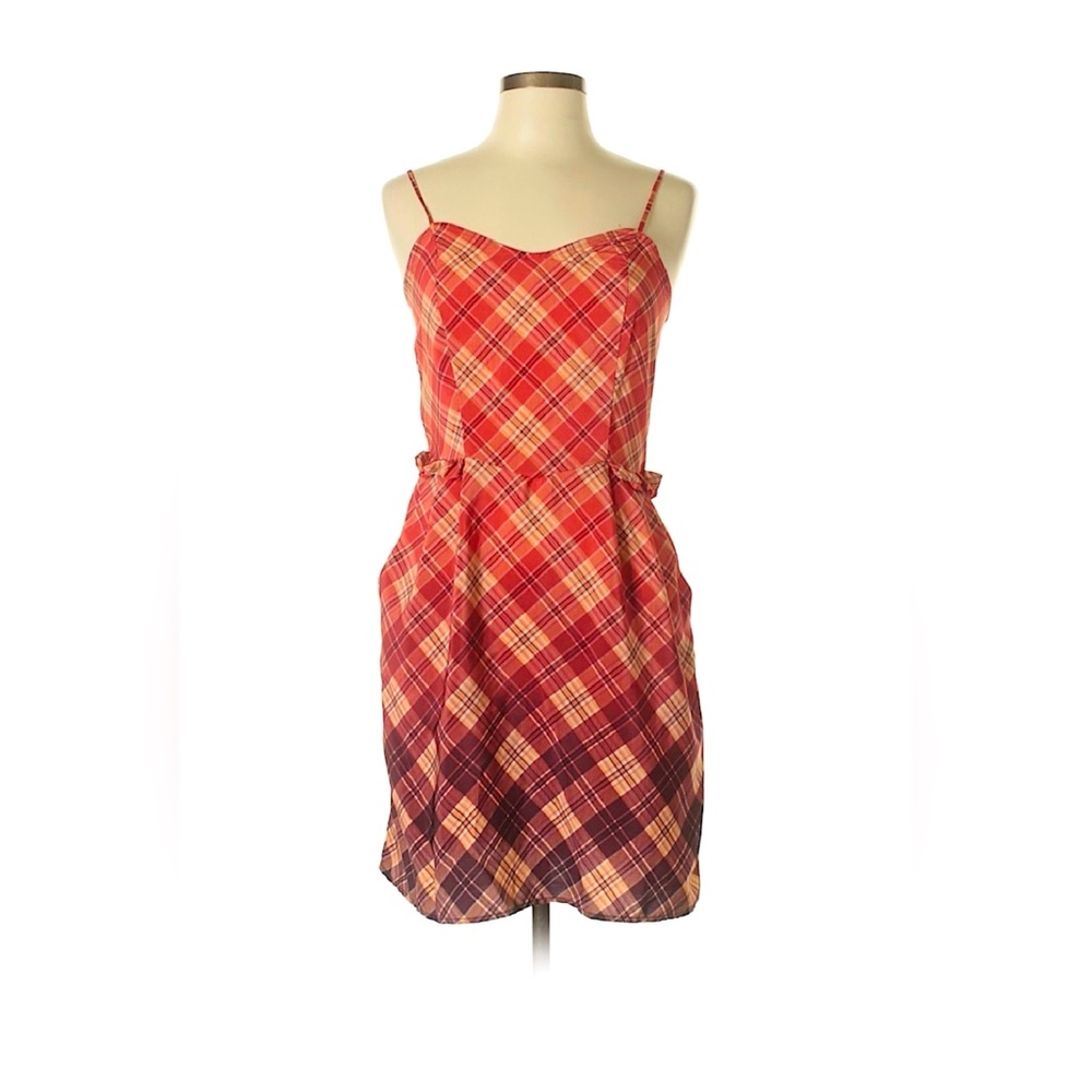 Xhileration plaid dress, sweetheart cut